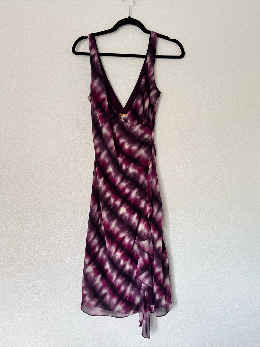 Maria Bonita Tie-Dye V-Neck Sleeveless Midi Dress in Purple Size Medium